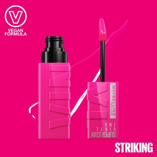 Maybelline SuperStay Vinyl Ink dolgoobstojna tekoča &amp;scaron;minka 150 STRIKING 4,2 ml Slike
