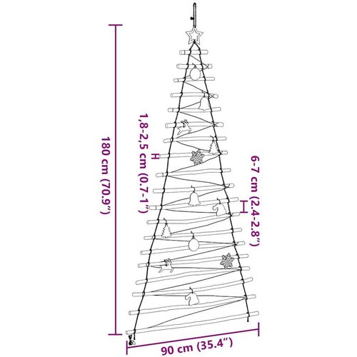 VidaXL Božićno drvce s 100 LED svjetlima Prirodna 180 cm Masivni jasen Slike