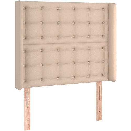  Uzglavlje s u&amp;scaron;ima boja cappuccina 83x16x118/128 cm umjetna koža Slike