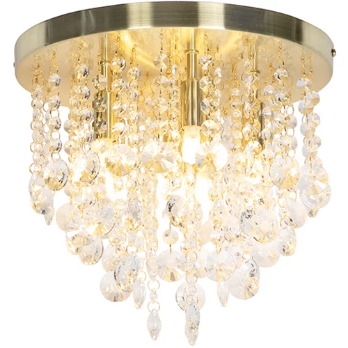 QAZQA Klasična stropna svetilka zlata s steklom - Medusa
