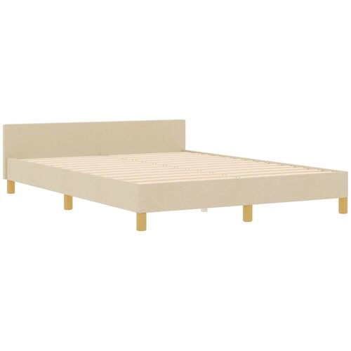  Krevetna konstrukcija s uzglavljem Krema 140 x 190 cm tkanina Slike