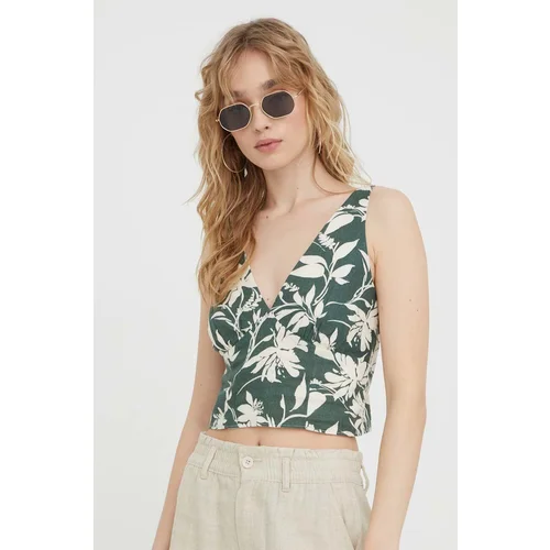 Abercrombie & Fitch Lanen top zelena barva