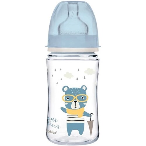 Canpol flašica za bebe bonjour paris plava 240ml, 0m+ Slike
