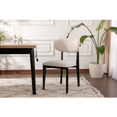 Hanah home stolica lionte - white, black whiteblack chair set (2 pieces) Slike
