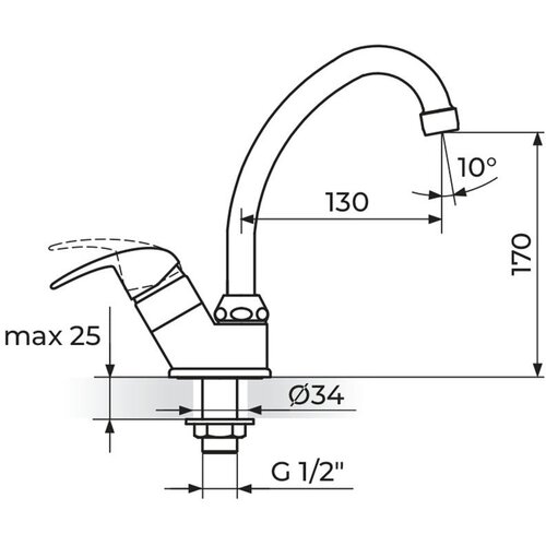 Rosan jednoručna slavina - ventil za hladnu vodu, izliv 130mm Perla JP531130 Slike