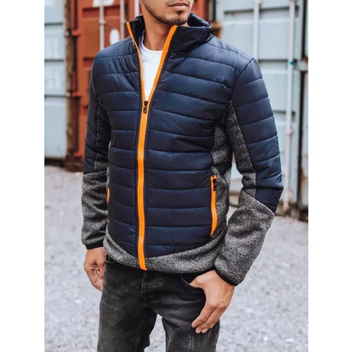 DStreet Navy blue men's quilted transitional jacket TX3783