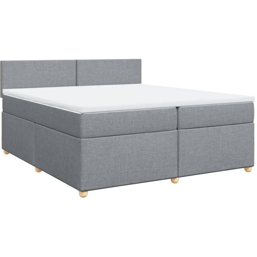 Maison Chic Box spring postelja - Vzmetna postelja z vzmetnico svetlo siva 200x200 cm blago SL5379, (21906076) Cene