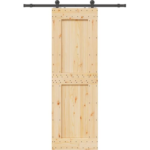 vidaXL Drsna vrata s kompletom vodil 70x210 cm trdna borovina Cene