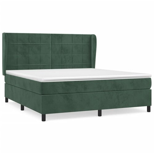 Maison Chic Box spring postelja - Vzmetna postelja z vzmetnico temno zelena 160x200 cm žamet SL2401, (21901018) Cene