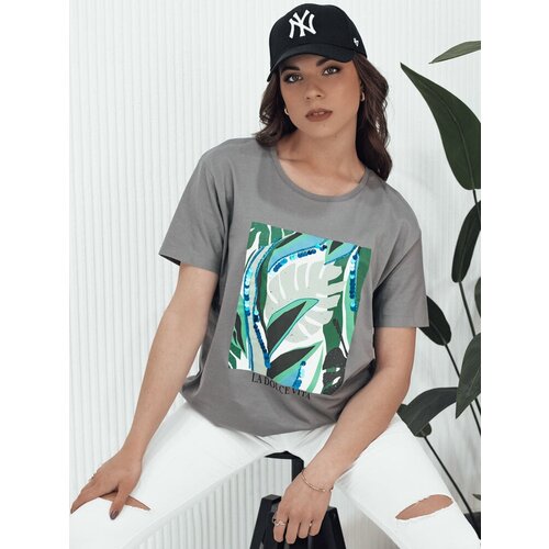 DStreet T-shirt damski z nadrukiem MUYUMBA grafitowy Cene