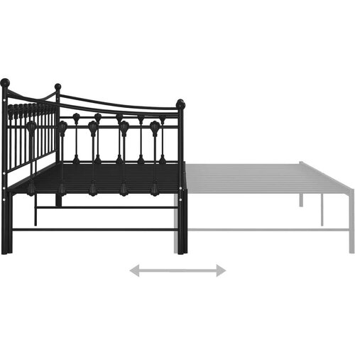 VidaXL okvir za krevet na razvlačenje crni metalni 90 x 200 cm Slike