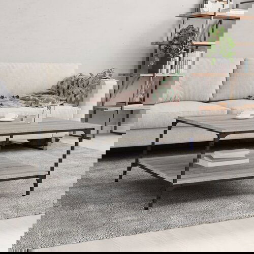 The Living Store Klubska mizica siva sonoma 80x80x40 cm inženirski les - Klubska Mizica, (21503166) Cene