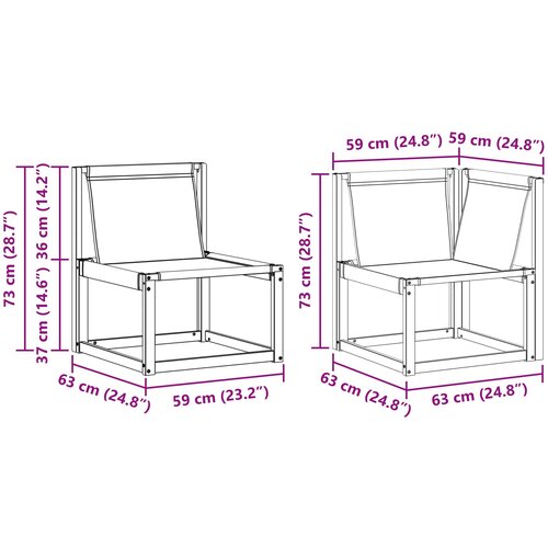  Set vanjskih sofa 6 kom. Prirodna i Svjetlosiva Smeđa 245 x 128,5 x 73 cm Slike