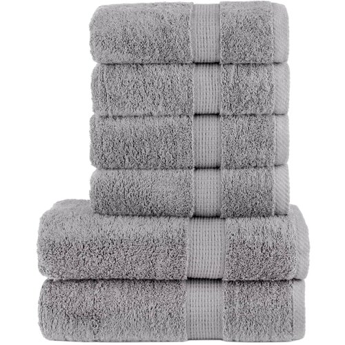 vidaXL 6-dijelni vrhunski set ručnika sivi 600 gsm 100 % pamuk Cijene