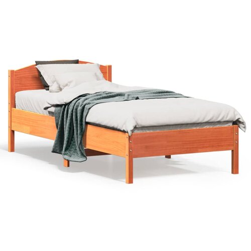 Furnova Posteljni okvir brez vzmetnice vo&amp;scaron;čeno rjav 75x190 cm borovina, (21934226) Slike