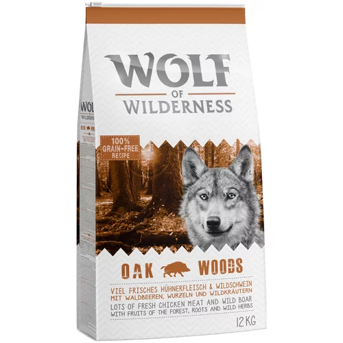 Wolf of Wilderness Ekonomično pakiranje 2 x 12 kg - Mix: Wild Hills + Oak Woods