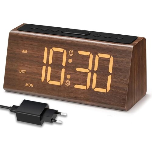 VORRINC digitalna lesena budilka z USB priključkom Slike