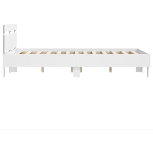  Okvir za krevet s uzglavljem bijeli 120 x 200 cm drveni Slike