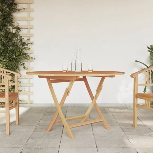 vidaXL Zložljiva vrtna miza Ø 120x75 cm trden akacijev les