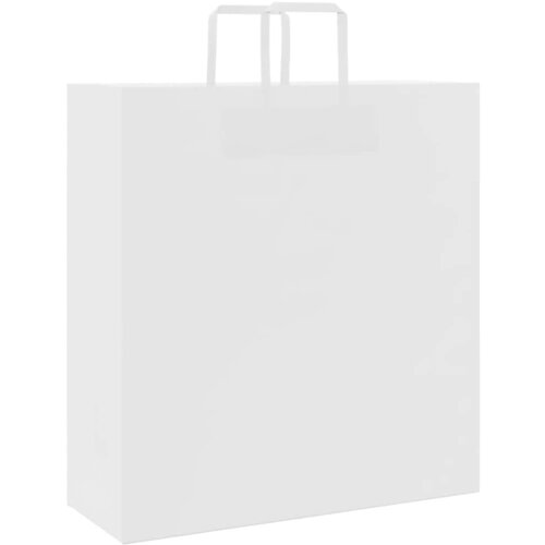  Papirnate vrećice 250 kom s ručkama bijele 45x17x48 cm Slike