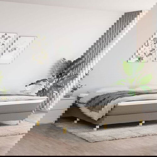 vidaXL Krevet s oprugama i madracem smeđesivi 160x200 cm tkanina Cijene