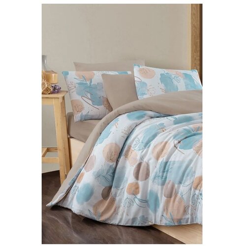 Mila Home Modra/rjava posteljnina za zakonsko posteljo/podaljšana z rjuho/4-delna 200x220 cm Magnolia – Cene