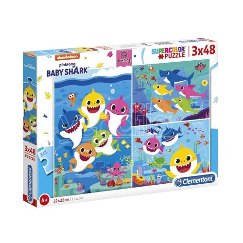Clementoni Igračka puzzle BABY SHARK 3x48 dijelova 409145 Cijene