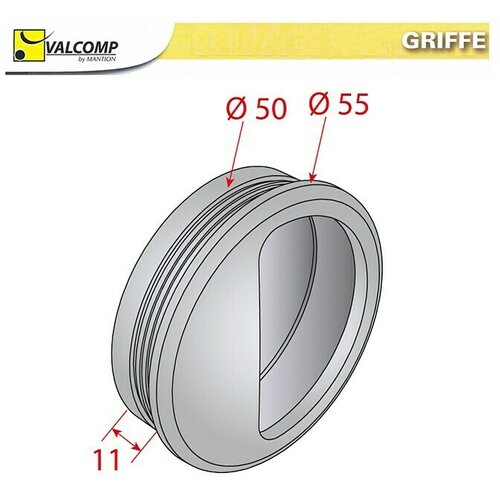 Valcomp by Mantion Ručica za namještaj (Ø x D: 50 x 11 mm, Bijela) Cijene