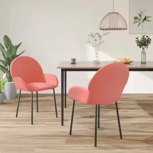  Jedilni stoli 2 kosa roza žamet, (20700856)