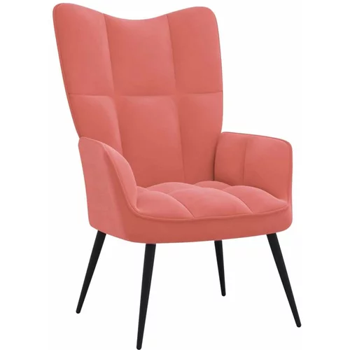  Stolica za opuštanje ružičasta baršunasta