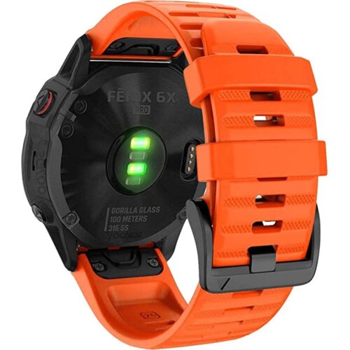 INF garmin zapestnica 26 mm fenix 6X/5X Plus/3HR/Descent MK1 silikon oranžna, (21236172) Cene