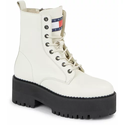 Tommy Jeans Škornji Tjw Boot Zip Up EN0EN02305 Rich Cream YA6