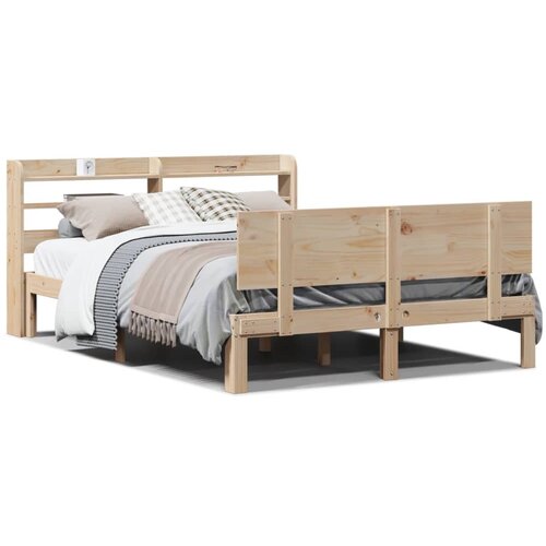 vidaXL Okvir za krevet s uzglavljem 160 x 200 cm od masivne borovine Cijene