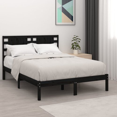Furnova Posteljni okvir črn iz trdne borovine 140x190 cm, (21940751) Slike