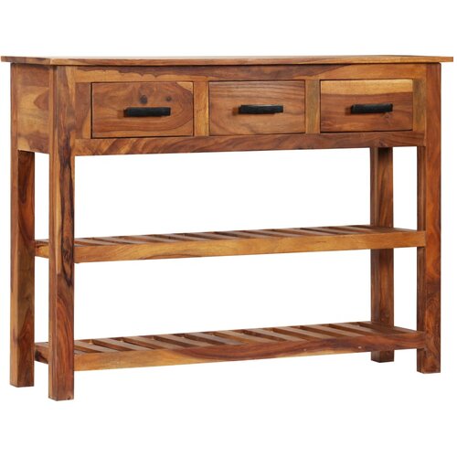  Komoda s 3 ladice 110 x 30 x 80 cm od masivnog bagremovog drva Cene