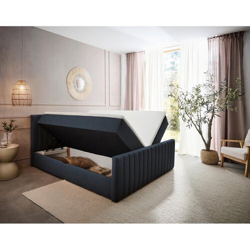Modern Living Postelja Z Vzmetnico Sontje, Antracit, 140x200 Slike