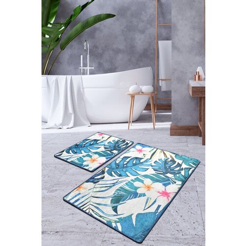  exotic multicolor bathmat set (2 pieces) Cene