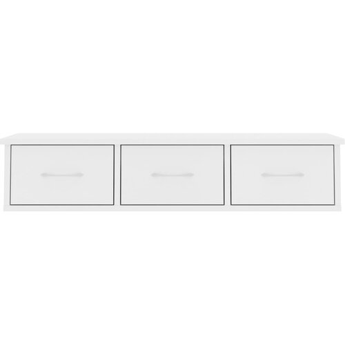  Zidna polica s ladicama bijela 88x26x18,5 cm konstruirano drvo Slike
