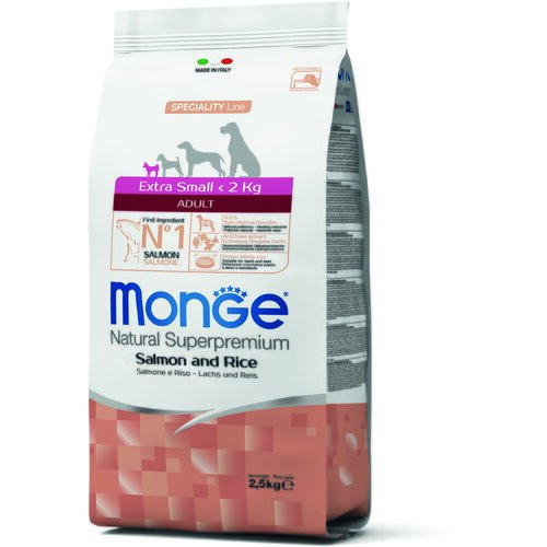 Monge suva hrana za pse extra small adult monoprotein losos&pirinač 2.5kg Slike