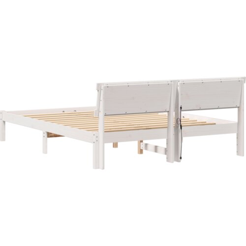 VidaXL Krevetna konstrukcija Bijelo 160 x 200 cm Borova drva Slike