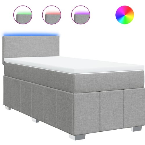 Maison Chic Box spring postelja - Vzmetna postelja z vzmetnico svetlo siva 90x190 cm blago SL23741, (21891456) Cene