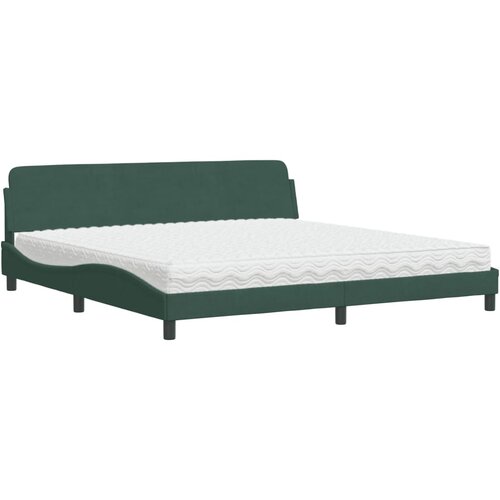 VidaXL Postelja z vzmetnico temno zelena 200x200 cm žamet, (21216172) Slike