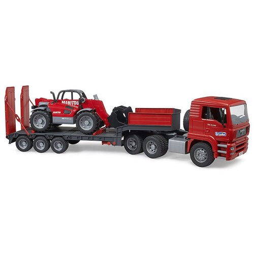 Bruder kamion MAN TGA sa niskom prikolicom i Manitou telehendlerom 027742 Slike