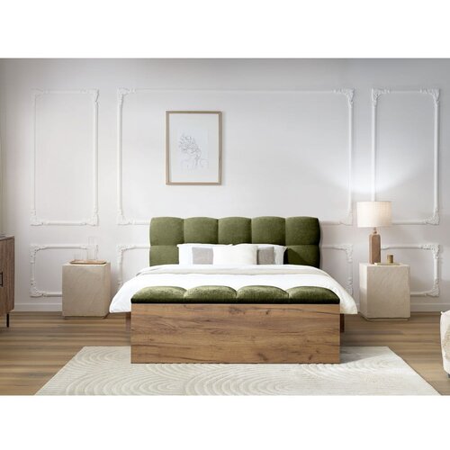 Bobochic Paris Zelena oblazinjena zakonska postelja z letvenim dnom 180x200 cm Kumo &amp;ndash; Slike