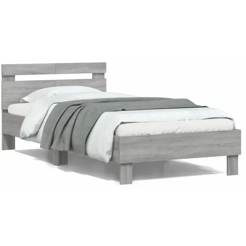 vidaXL Okvir za krevet s uzglavljem boja hrasta 100x200 cm drveni