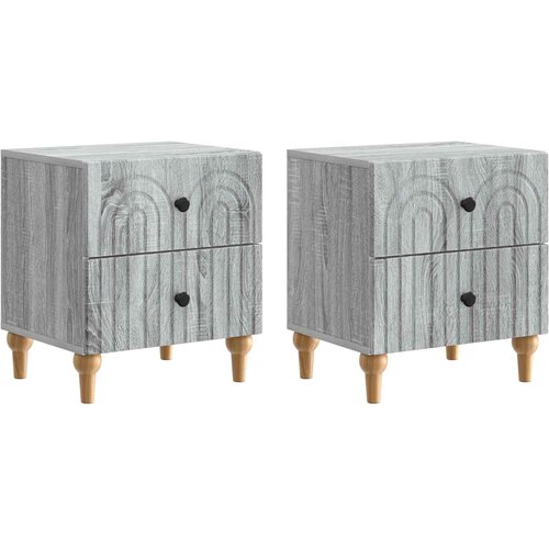 Noćni ormar s ladicama 2 pcs Siva sonoma 43 x 34,5 x 48 cm Cijene