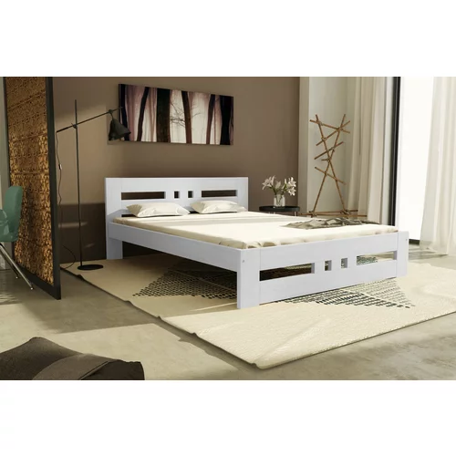 Dolmar - drvo krevet Roma - 160x200 cm - Bijela