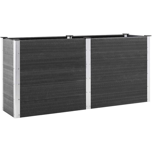  Povi&amp;scaron;ena vrtna gredica 200 x 50 x 91 cm WPC siva Slike