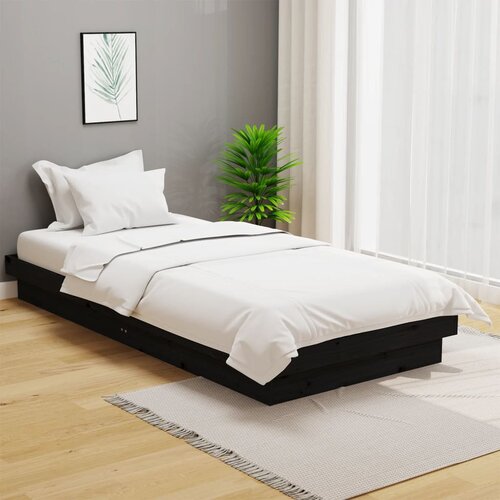  Okvir za krevet od masivnog drva crni 100 x 200 cm Cene