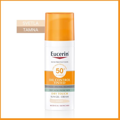 Eucerin Sun Oil Control Tinted Gel krema za sunčanje SPF 50+ nijansa Medium 50 ml Slike